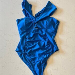 Elegant Women's Blue One-Piece Swimsuit